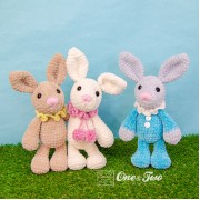 Bubble the Little Bunny Amigurumi Crochet Pattern - English, Dutch, German